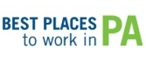 Logo with the text 'BEST PLACES to work in PA', with 'BEST PLACES' in bold green and 'PA' in blue.