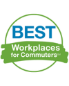 Logo of Best Workplaces for Commuters with a green and blue circular emblem.