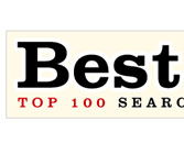 The word 'Best' in large black letters above the phrase 'TOP 100 SEARCH' in smaller red letters.