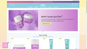 Bliss ecommerce website design example