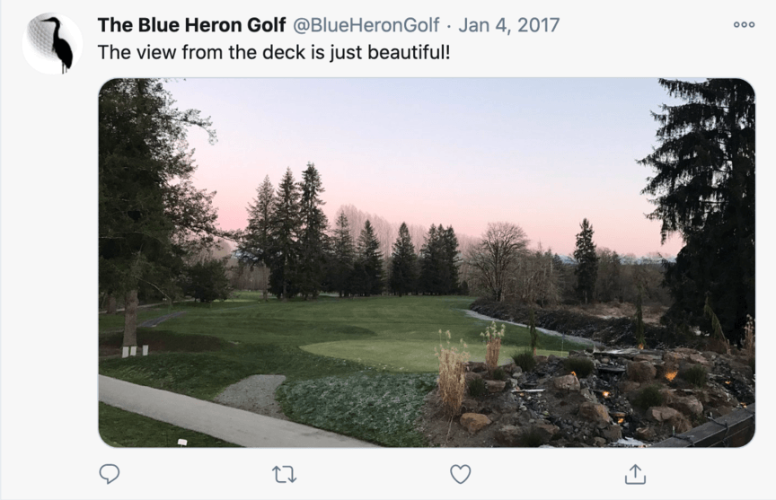 golf course twitter post example