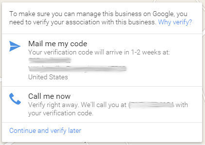 Call or mail verification