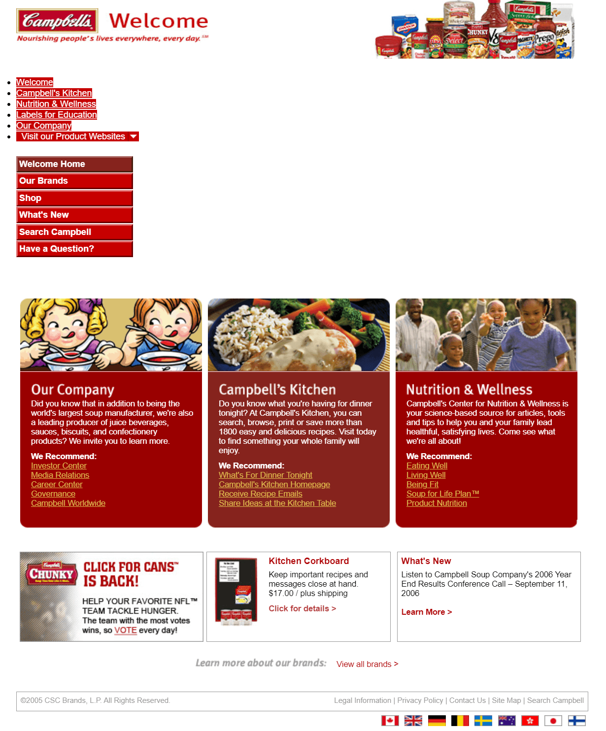 Campbells website design example