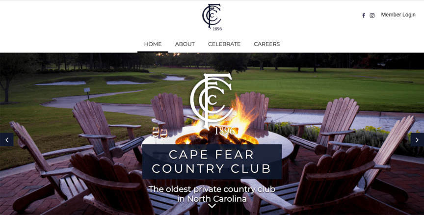 country club desktop homepage