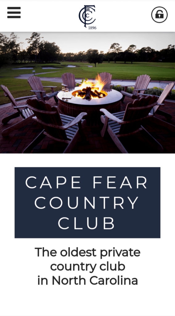 country club mobile homepage