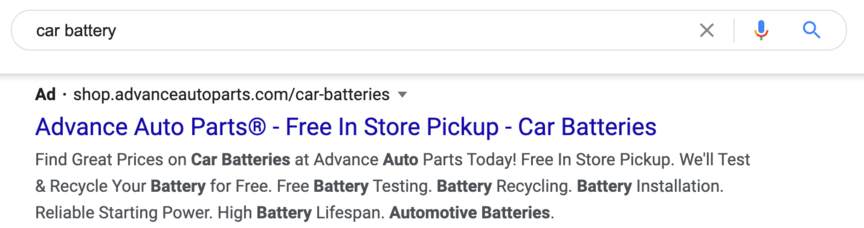 car battery ppc ad