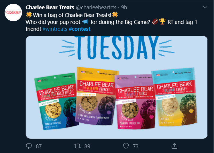 charlee bear treats twitter social media promotion