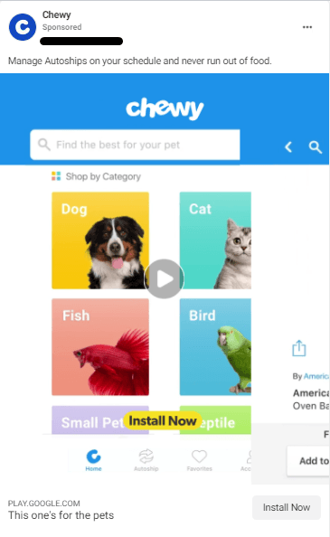 chewy ad social media