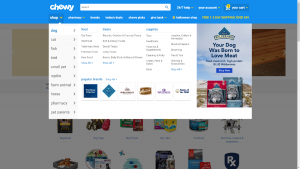 Chewy ecommerce website design example