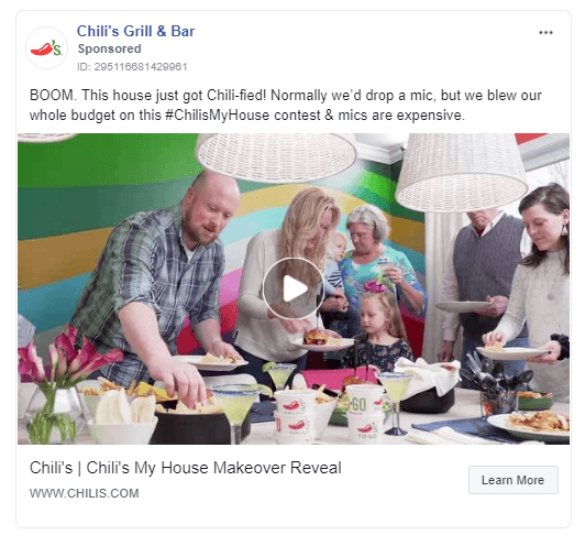 Chilis Facebook ads