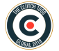 Logo of The Clutch Top Global 2019 featuring a circular design with a target symbol in the center, surrounded by the text 'The Clutch Top Global 2019'.