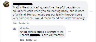 commenting feedback funeral homes