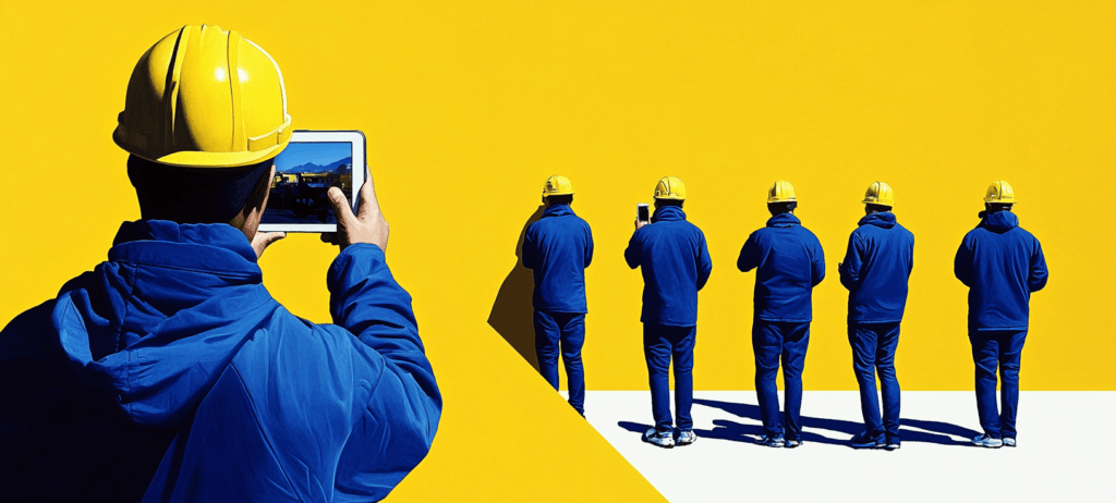 A group of contractors using social media