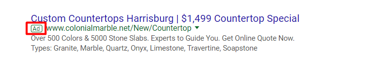 countertop ppc ad