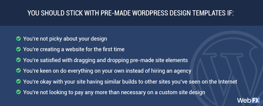 Pre-made wordpress template benefits