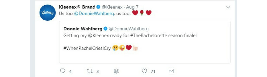 Kleenex social media interaction example