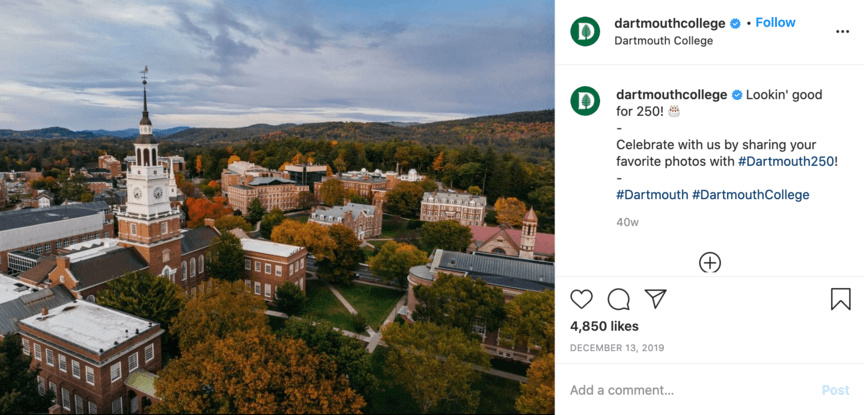 dartmouth instagram campus shot img