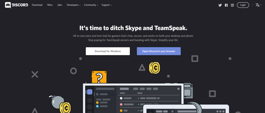 discord fast load website design