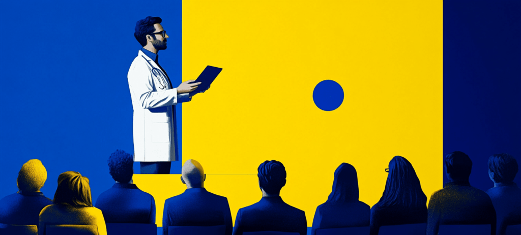 Doctor presenting to an audience