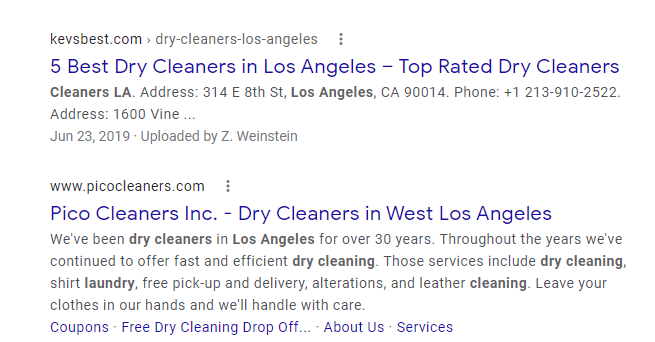 dry cleaner los angeles