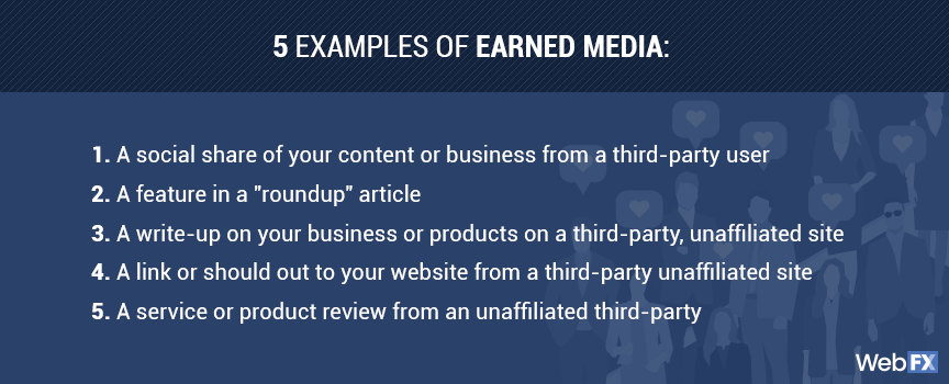 list of earned media examples