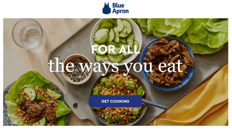 Blue Apron landing page