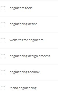 list of keywords related to engineering design tools