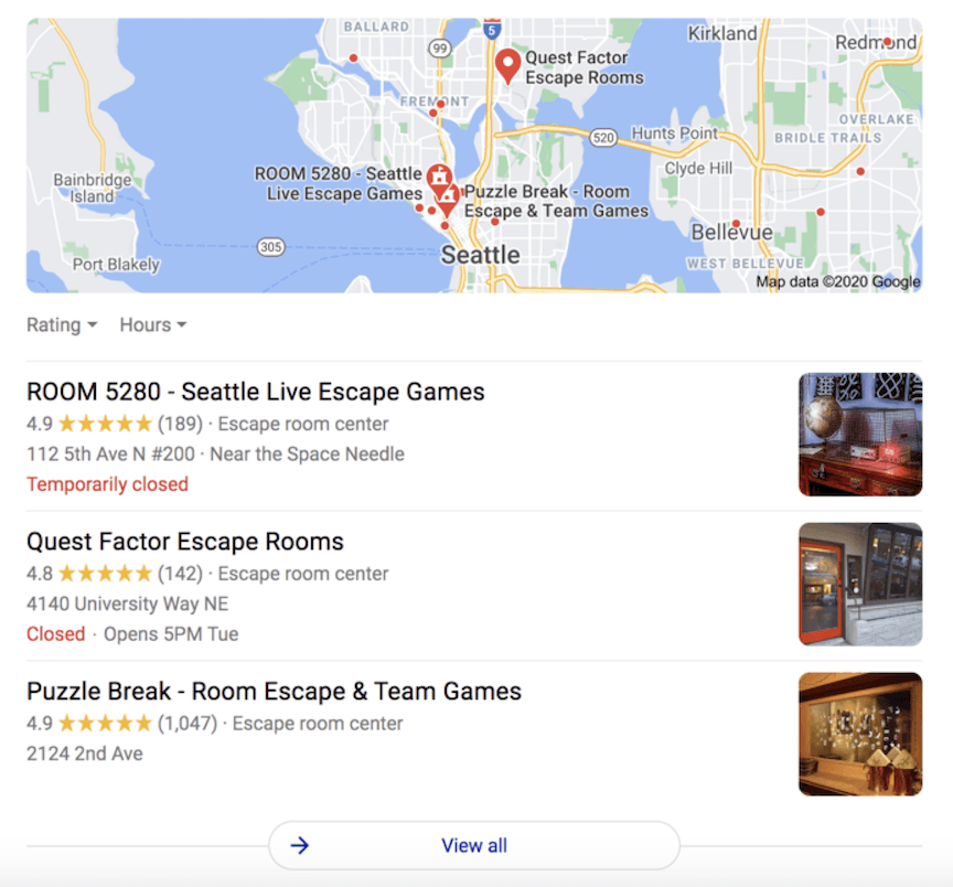escape room seattle local 3 pack