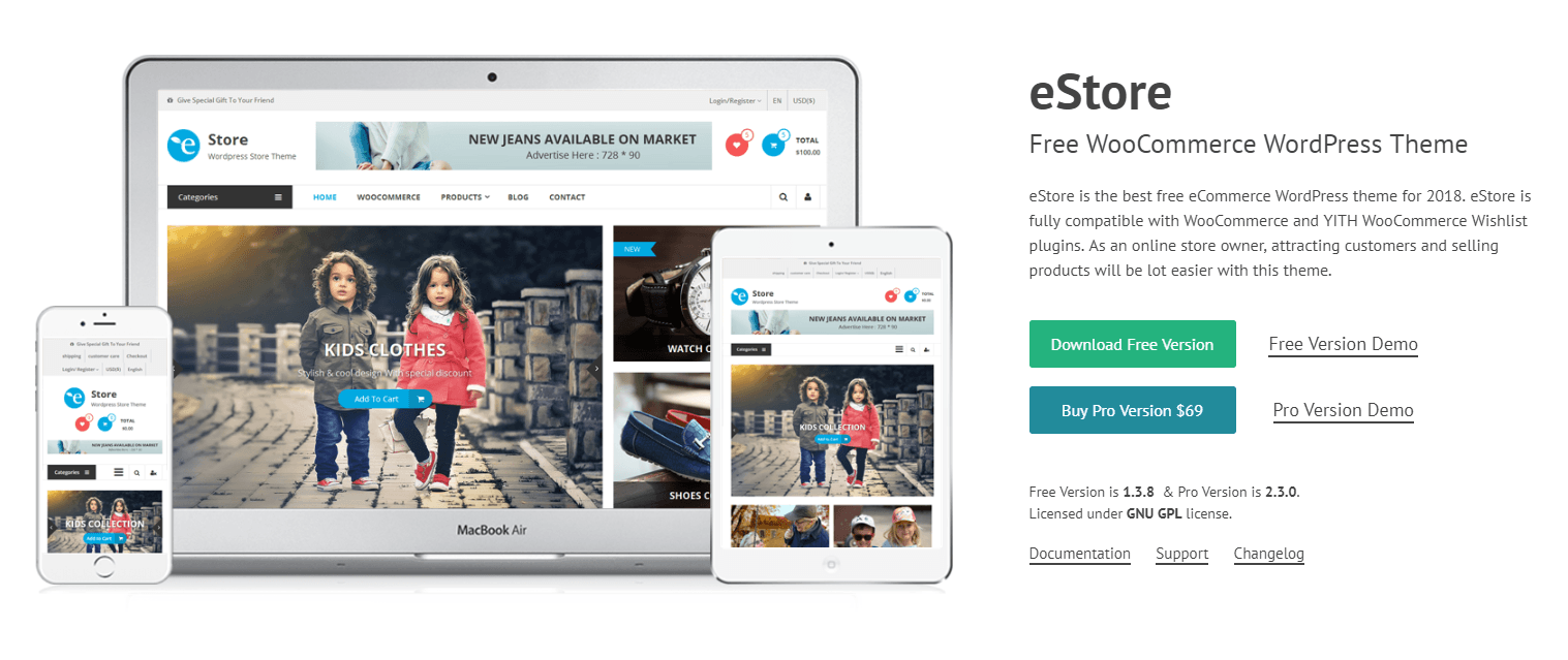 Wordpress eStore theme