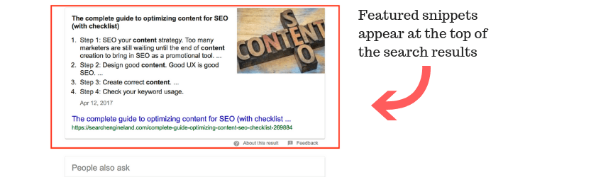 example featured snippet