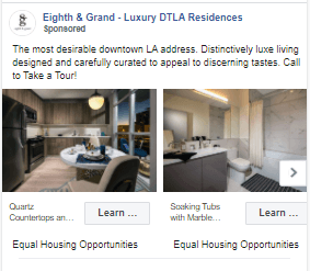 FB ad example apartment image