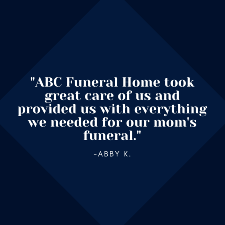 funeral home testimonial graphic