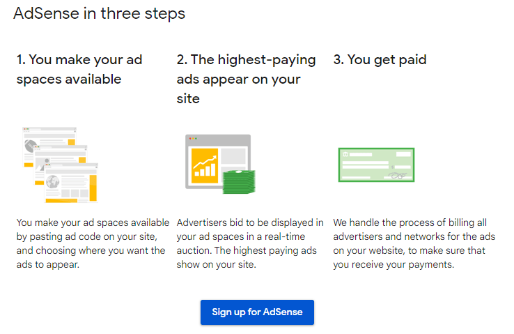 Google AdSense in 3 steps