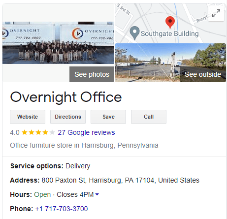 Google Business Profile for Overnight Office