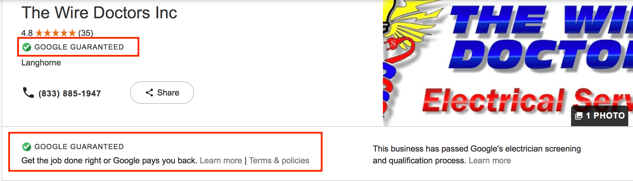 Google guarantee badge