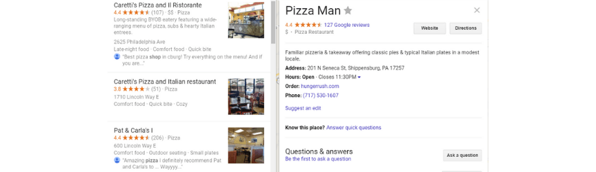 pizza man google my business example