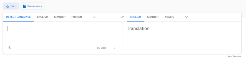 Google Translate tool