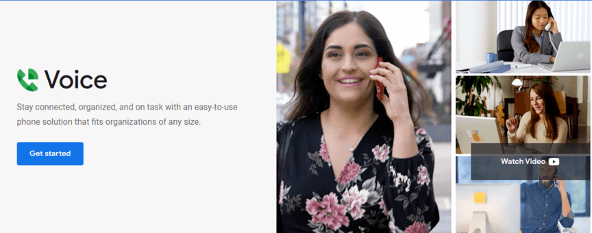 Google Voice tool landing page