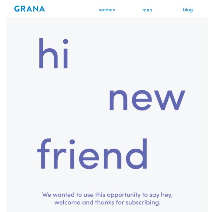 Grana email campaign example