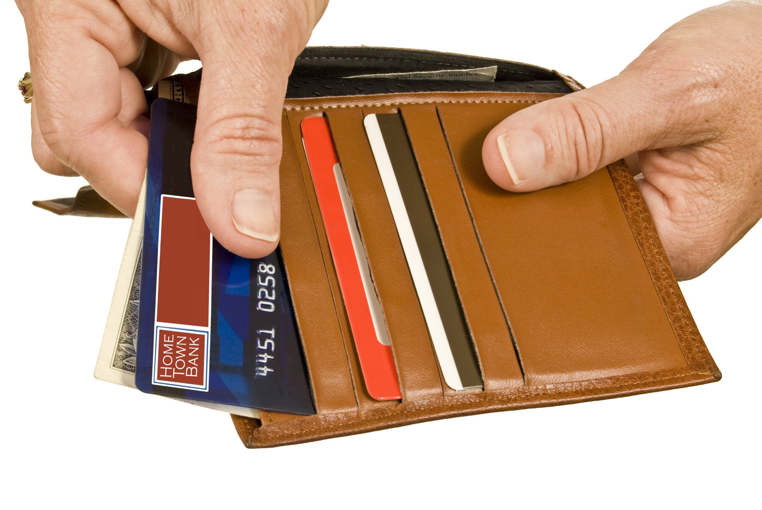 Credit services wallet with credit cards