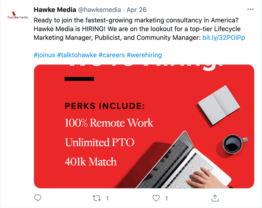 hawke media twitter post