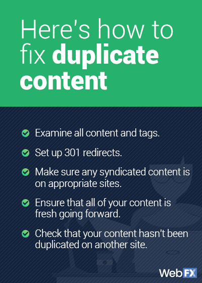 how to fix duplicate content