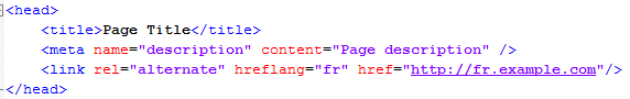 Hreflang html header example