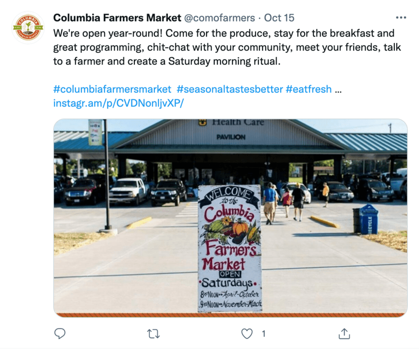 img columbia farmers market twitter post