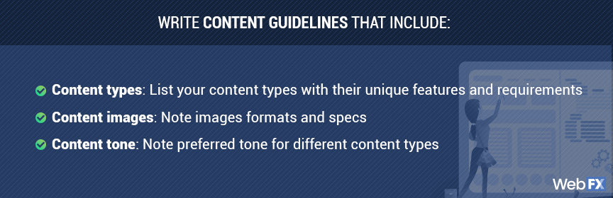 a graphic about writing content guidelines