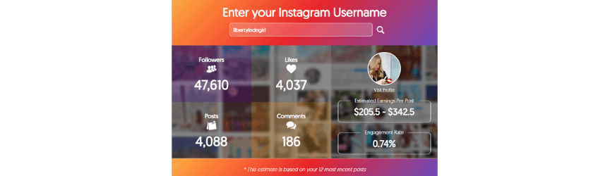 img instagram influencer pricing calculator