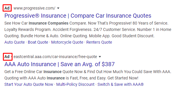 insurance ppc ad