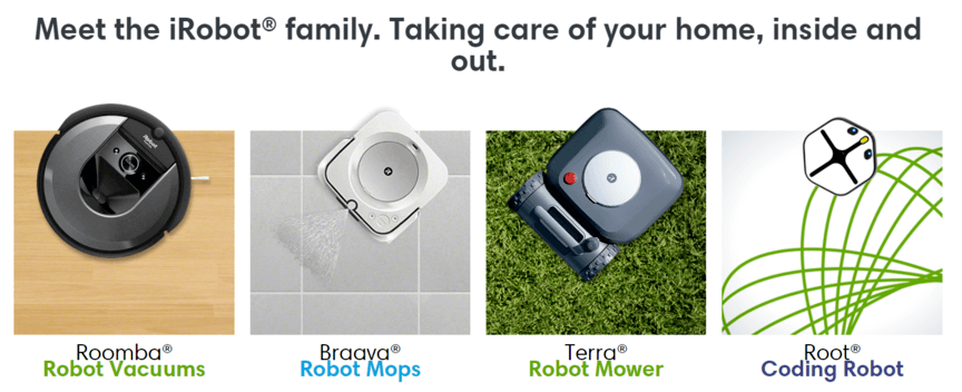 iRobot products on iRobot website