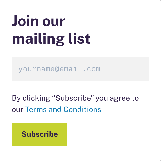 Mailing list form