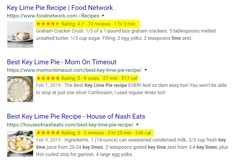 key lime pie structured data example